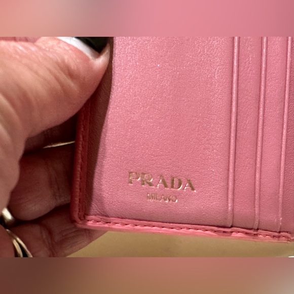Prada Light Pink Leather Trifold Wallet - Picture 8 of 13